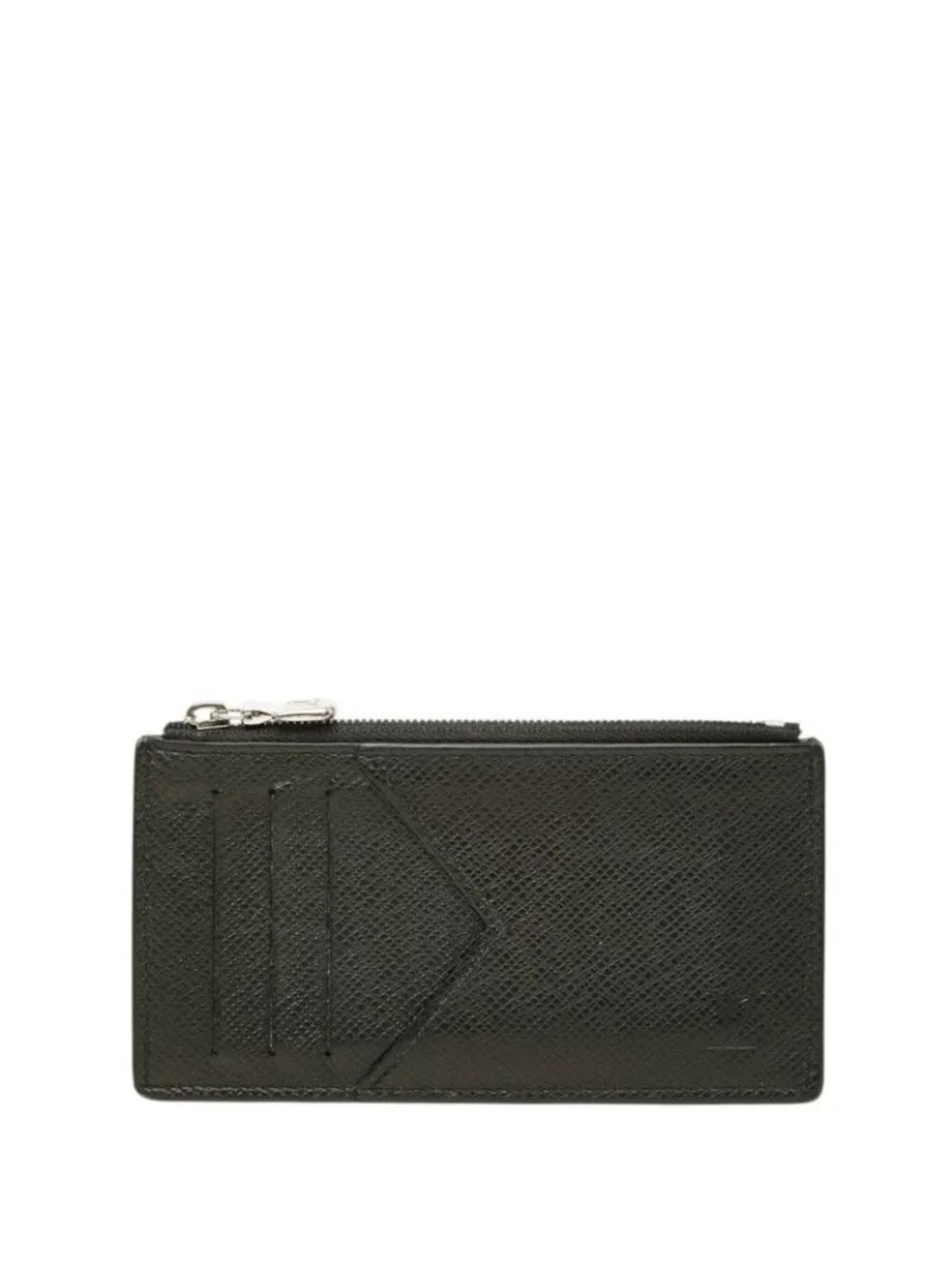 Louis Vuitton Taiga Coin Card Holder Purse Case Black Leather